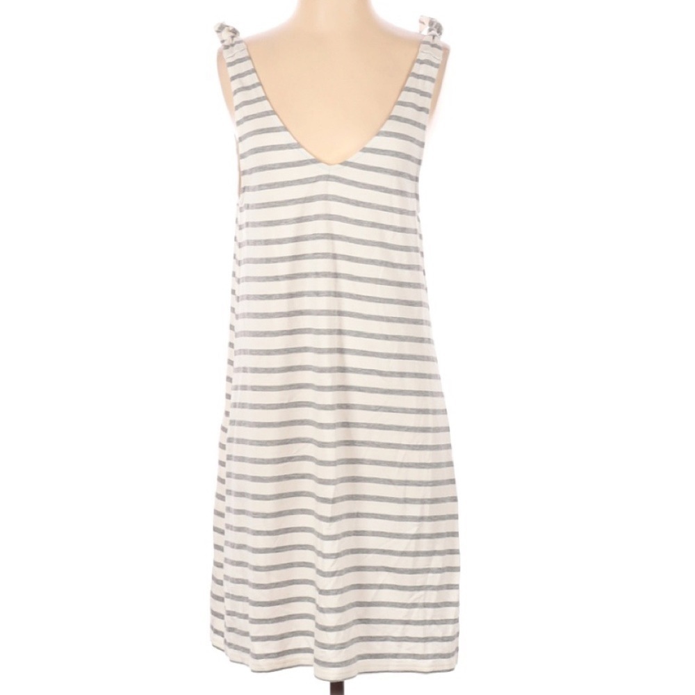 Cupcakes and Cashmere Regina Dress Striped Tie Shoulder Swing Midi Beach Dress S